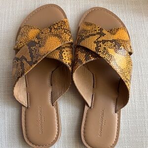 Banana Republic Women's Yellow Snake Print Sandals
